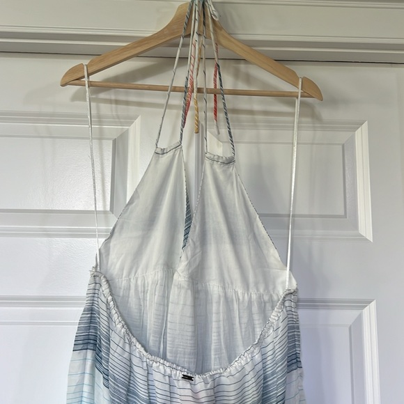 ONEILL Maxi Dress White w/Multi Color Stripes sz L - Picture 3 of 5